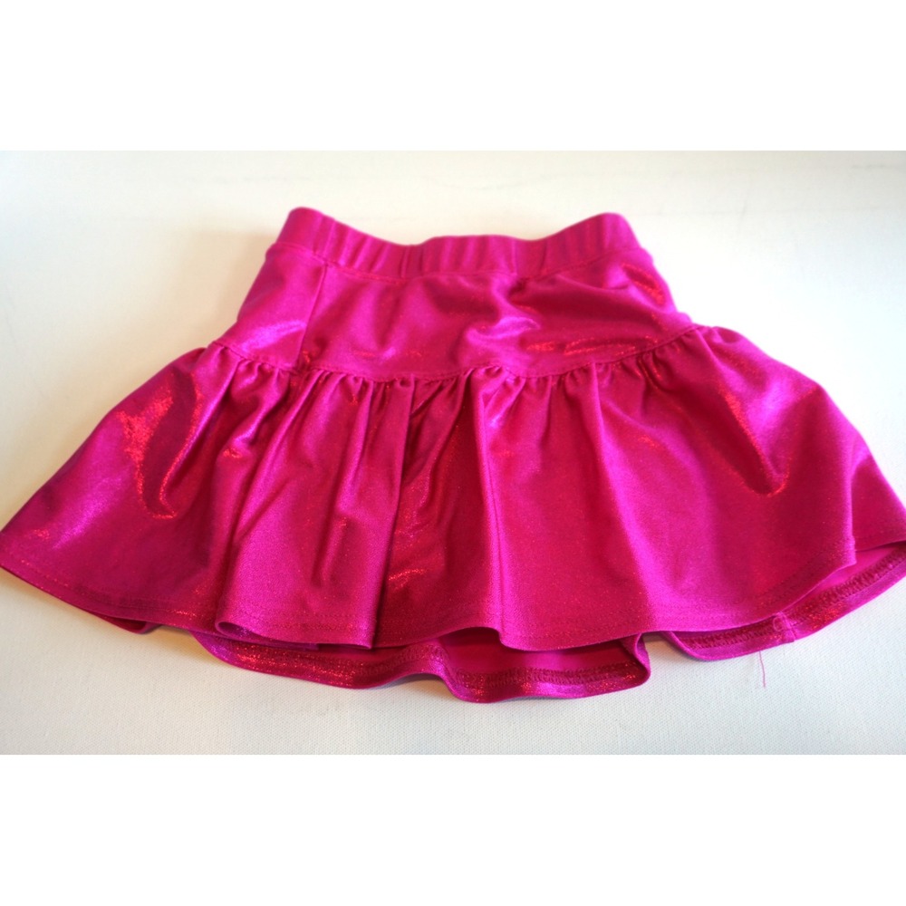Azarhia Girls Metallic Pink Athletic Skort Size YXS 5 Gymnastics Dance Sparkle